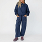 Freizeit-Sweatshirt und Wide-Leg-Hosen Set für Damen