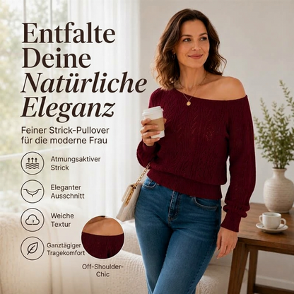 📢📢50%Rabatt!!!🎉✨Damen Schulterfreier Kurzgeschnittener Strickpullover