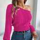 📢📢50%Rabatt!!!🎉✨Damen Schulterfreier Kurzgeschnittener Strickpullover