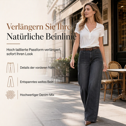 Damen Jeanshose mit hohem Bund und weitem Bein