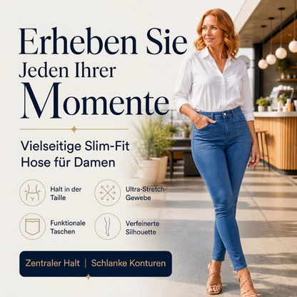 Freizeitliche, dehnbare High-Waist-Jeans für Damen