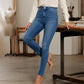 Freizeitliche, dehnbare High-Waist-Jeans für Damen