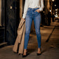 Freizeitliche, dehnbare High-Waist-Jeans für Damen