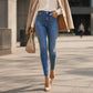 Freizeitliche, dehnbare High-Waist-Jeans für Damen