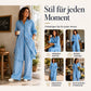 Damen gestreiftes Longline-Hemd mit weit geschnittener Hose