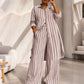 Damen gestreiftes Longline-Hemd mit weit geschnittener Hose