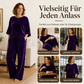 Samt-Set für Damen: Kurzarm-Oberteil & Weite-Hose
