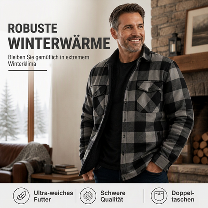 Wärmflannelhemd Jacke für Herren im Winter Karomuster