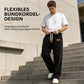 Herren Freizeit-Cordhose mit weitem Bein, elastischem Kordelbund, entspannter Passform