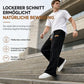 Herren Freizeit-Cordhose mit weitem Bein, elastischem Kordelbund, entspannter Passform
