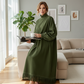 Unifarbenes Damen Freizeitkleid aus Kunstvelours