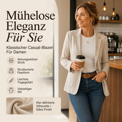 Klassischer Damen-Jackenblazer mit Ein-Knopf-Verschluss