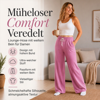 Freizeit-Hose mit hoher Taille und weitem Bein für Damen