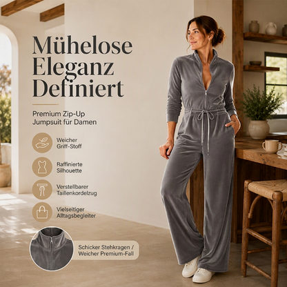 Schicker Samt-Jumpsup mit Stehkragen für Damen