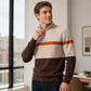 Herren Freizeit Pullover mit Farbblock-Design und Halbzipper