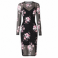 📢🎉50%Rabatt!!!🛍️✨2-Teiler Damen Kleid Set mit langärmligem, meshartigem und kettenbedrucktem Bodycon Midikleid und Unterkleid