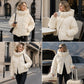Dicke, kurze Winterjacke mit Kapuze für Damen