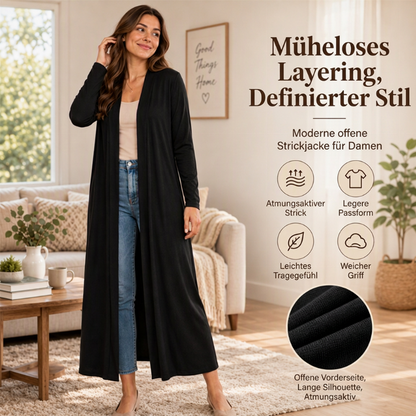 ⏰Letzte Chance! Jetzt zugreifen!⏰ Damen Offener Maxi-Langcardigan