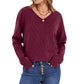 Damen V-Ausschnitt Langarm Pullover Bequemes Strickteil für Herbst und Winter