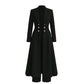 Elegantes herbstliches 2-Teiler-Outfit für Damen mit Retro-Langmantel und schlichter Hose
