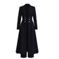 Elegantes herbstliches 2-Teiler-Outfit für Damen mit Retro-Langmantel und schlichter Hose