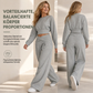 Lockerer sportlicher Herbst-Winter-Zweiteiler aus langärmligem T-Shirt und weitem Cross-Waist-Hosen