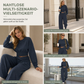 Lockerer sportlicher Herbst-Winter-Zweiteiler aus langärmligem T-Shirt und weitem Cross-Waist-Hosen