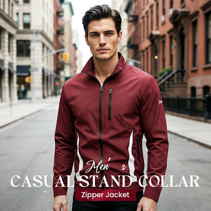 Herren Freizeitjacke mit Stehkragen und Reißverschluss