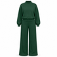 ⏰ Countdown läuft – 50% nur noch 3 Tage! Freizeit Zweiteiliges Strick-Lounge-Set für Damen mit Mock-Neck Langarm-Sweatshirt und hochtaillierten weit geschnittenen Hosen