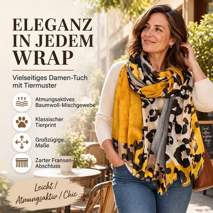Vielseitig einsetzbarer, leichter Leopardenmuster-Schal