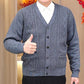 Herren Warmer Cardigan mit Knopfverschluss und V-Ausschnitt