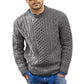 Lässiger Herren-Strickpullover mit Zopfstrickmuster und Rundhalsausschnitt