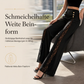 🔥Beliebtes Produkt ！✨Damen High-Waist-Hose mit Spitzeneinsatz, weitem Bein und dekorativen Goldknöpfen