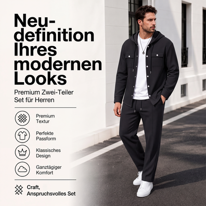 🚀 Ganz neu eingetroffen – 50 % Rabatt zum Probieren! Herren Freizeit Waffelstruktur Kapuzenjacke und Hosen Set