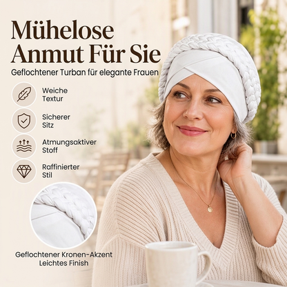 Elegante Damen-Turban-Mützen mit doppeltem Zopf