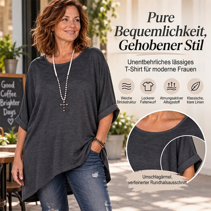 🛍️✨Lose Damen-Bluse mit Fledermausärmeln und asymmetrischem Schnitt