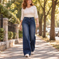 🥳Gratis Versand!🥳  Damen thermische Wide-Leg-Jeans mit hohem Bund