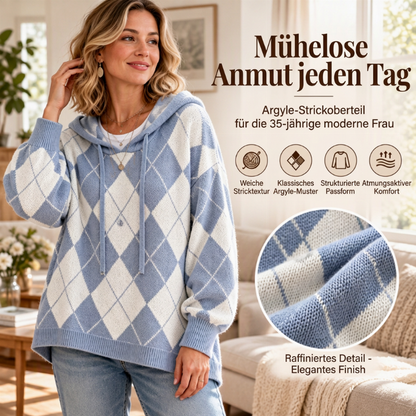 !🛍️✨Damen lässiges Argyle Kapuzenpullover