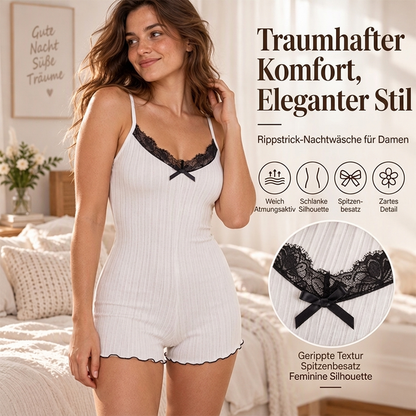 ✨Neu Eingetroffen! Damen Spitzen-Romper-Pyjama mit Schmetterlingsrücken