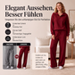 🛍️✨Damen-Set mit halbem Reißverschluss, Kragenoberteil und weiten Hosen
