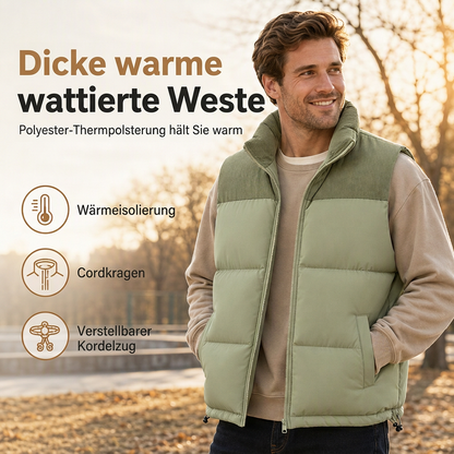 🔥 Nur heute 50 %! Unisex, verdickte Winter-Steppweste, locker sitzend, gesteppte Weste für Damen und Herren