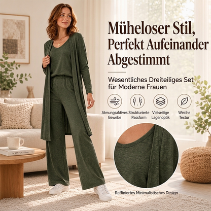 ✨ Neu eingetroffen – Nur heute 50 %! Elegantes 3-teiliges Langarm-Set für Damen