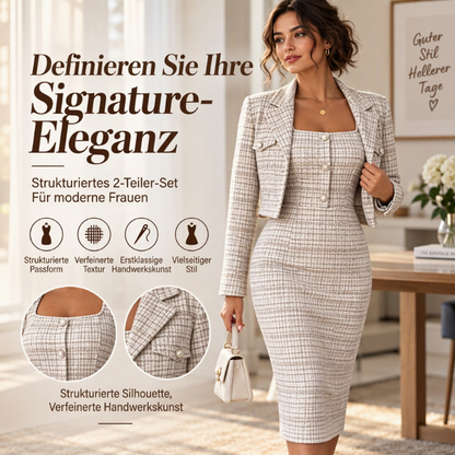 Elegantes Kurzjacken- und Schmal-Kleid-Set für Damen