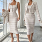 Elegantes Kurzjacken- und Schmal-Kleid-Set für Damen