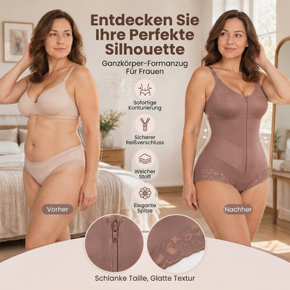 Damen Plus Size Shapewear Bauchkontrollender Bodysuit
