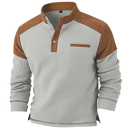 🎉✨Waffelstrick-Stehkragen-Sweatshirt für Herren