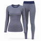 ⏰Beliebt und bald ausverkauft!⏰ Damen Streifen Color Block Rundhals Langarm Oberteil und Hose Slim Fit Freizeit Loungewear Trainingsset