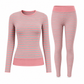 ⏰Beliebt und bald ausverkauft!⏰ Damen Streifen Color Block Rundhals Langarm Oberteil und Hose Slim Fit Freizeit Loungewear Trainingsset