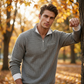 🔥Beliebtes Produkt ！✨Herren Waffelstrick-Pullover mit Viertelreißverschluss