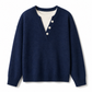 📢🎉🛍️✨Lässiger zweiteiliger Strickpullover mit V-Ausschnitt und Knopfdetails